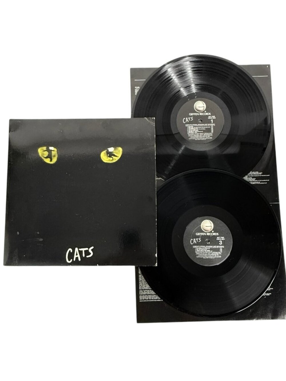 Cats Original Broadway Cast Vinyl 2LP Geffen Records Soundtrack 1981 Tested VTG